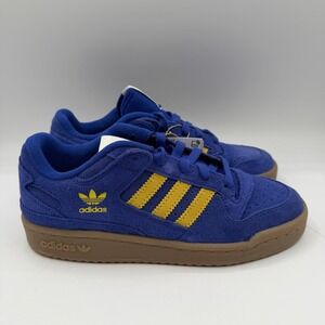 Adidas Forum Low CL J Shoes YOUTH Kids Sz 5 Y Blue/Yellow Sneakers JI0406 NWT